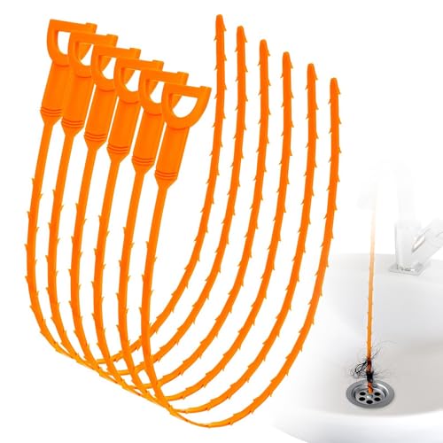 25 Inch Snake Drain Clog Remover Tool, 6PCS Hair Drain Cleaner...