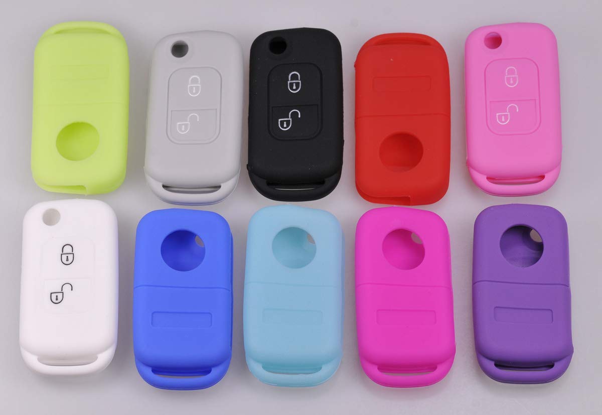 Key Soft Case Cover protettiva Chiave per auto Mercedes Benz SLK A-Class R170 W168 Tasto pieghevole 2 pulsanti Remote/Colore: rosa