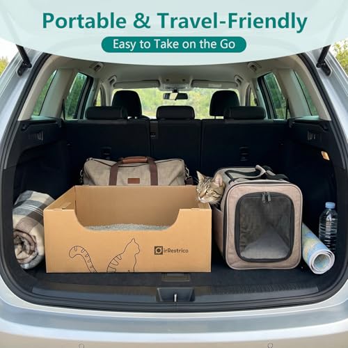 3-Pack Jumbo Disposable Cat Litter Box, Waterproof Cardboard Litter Box, Foldable & Portable for Travel and Home, Recyclable Disposable Litter Box - Image 4