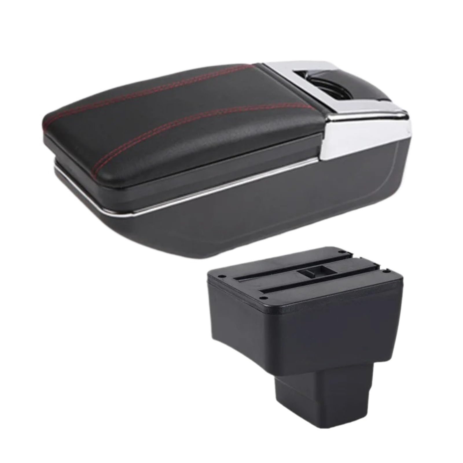 UMDJJU For Mazda 2 For Skyactiv For Version For Cx3 For CX-3 Armrest Box Car Storage Dedicated Retrofit Accessories Car Centre Console Armrest Box(A1 red line NO USB)