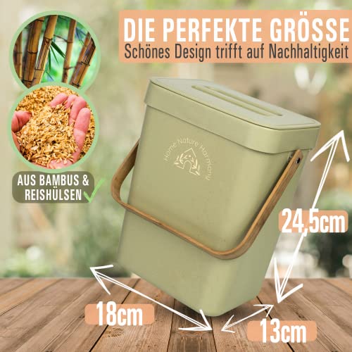 Biomülleimer HomeNatureHarmony für Küche, klein, nachhaltig und geruchsdicht