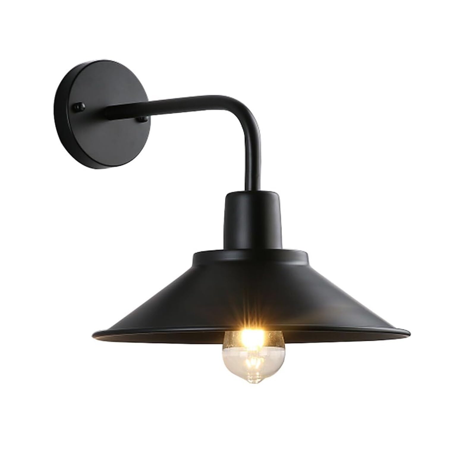 HUAYUSEDF Black Vintage Iron Farmhouse Waterproof Wall Sconce for House Porch Doorway Garage Bedroom Living Room Indoor Outdoor
