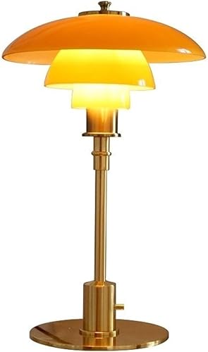 ROOMAN Console Cabinet Orange Glass Desk Lamp, Creative Desk Lamp, Used for Living Room, Home Decoration, Indoor Lamps, Bedroom Side Lamps (Color