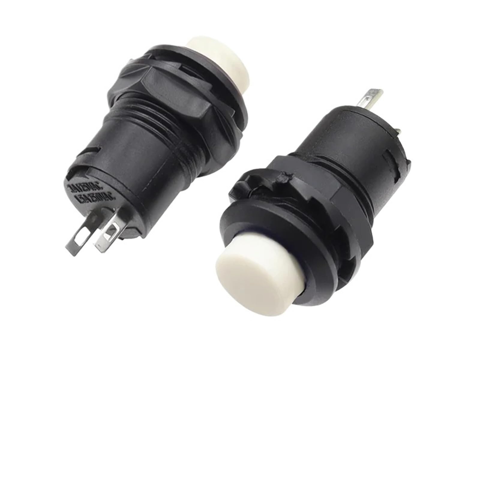 AARTERZZA Emergency Stop Switch DS-228 3A /125VAC 1.5A/250VAC On/Off Latching Momentary Push Button Switches DS-428 Self Locking Push Button Switch(Momentary White,100PCS)