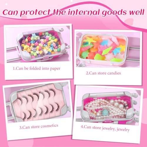 Boîte à bijoux pour filles : lot de mini valises à cils de voyage - 5