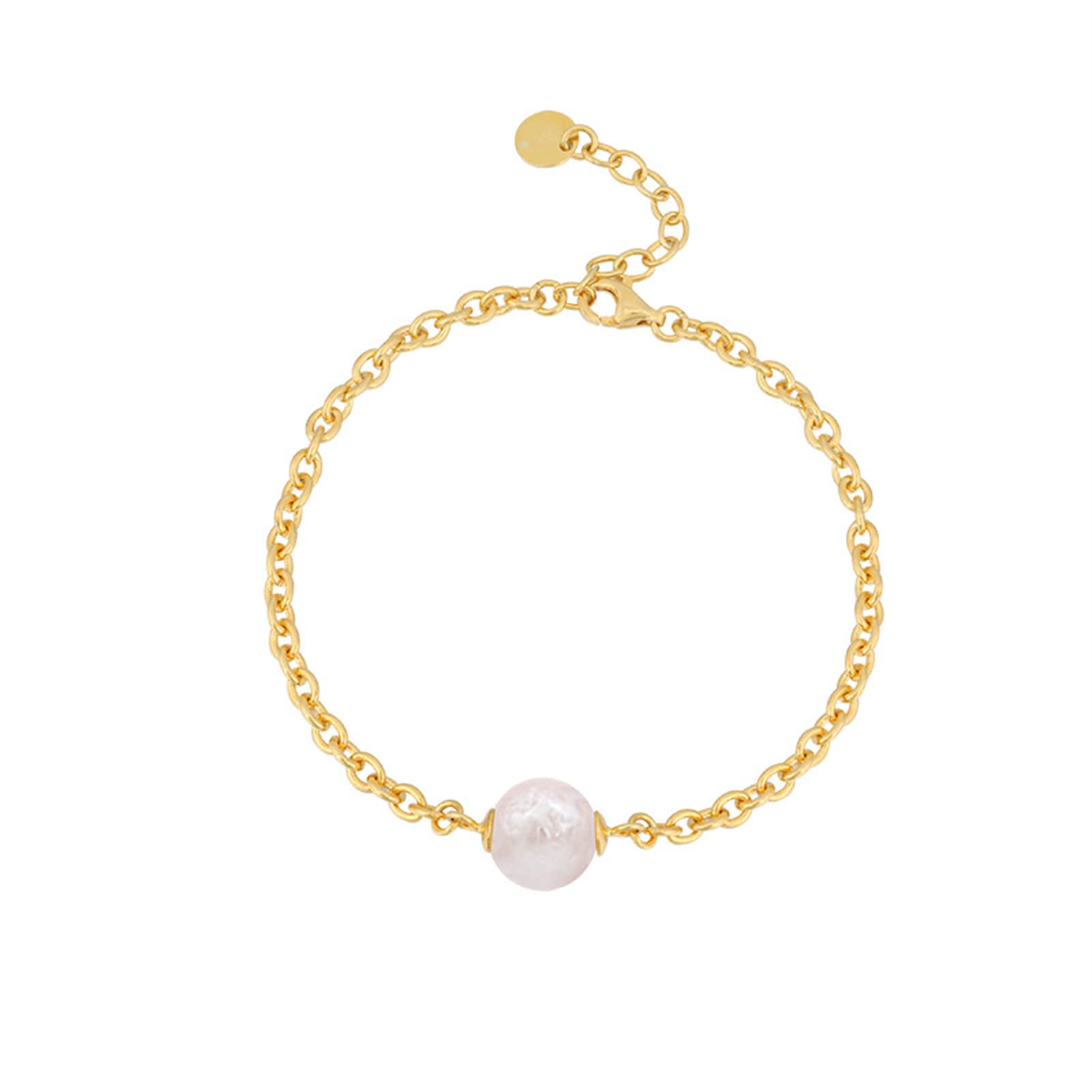 Bracelet baroque en perles et argent 925 à la texture artisanale haut de gamme