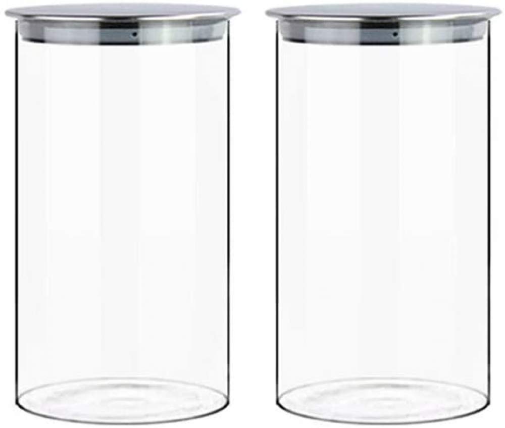Amazon｜ガラス貯蔵瓶キッチン食品気密貯蔵容器透明ガラスキャニスター