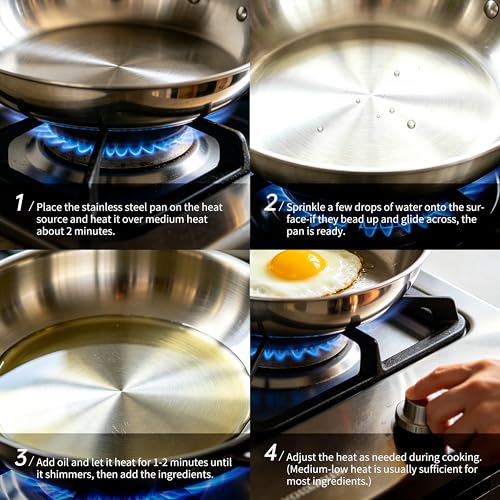 Image of 10 Inch / 2.8 Quart 5-Ply Stainless Steel Saute Pan with Glass Lid