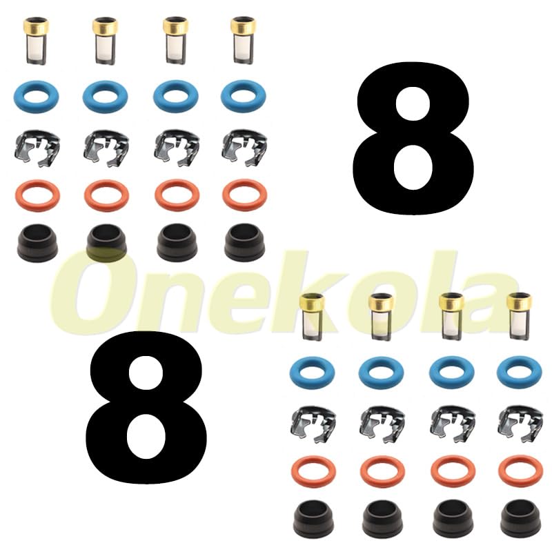 Fuel Injector Service Repair Kit Filters O rings Seals Grommets For Chevrolet Avalanche For 5.3L 25323974 17113698 - (Color: 20 set)