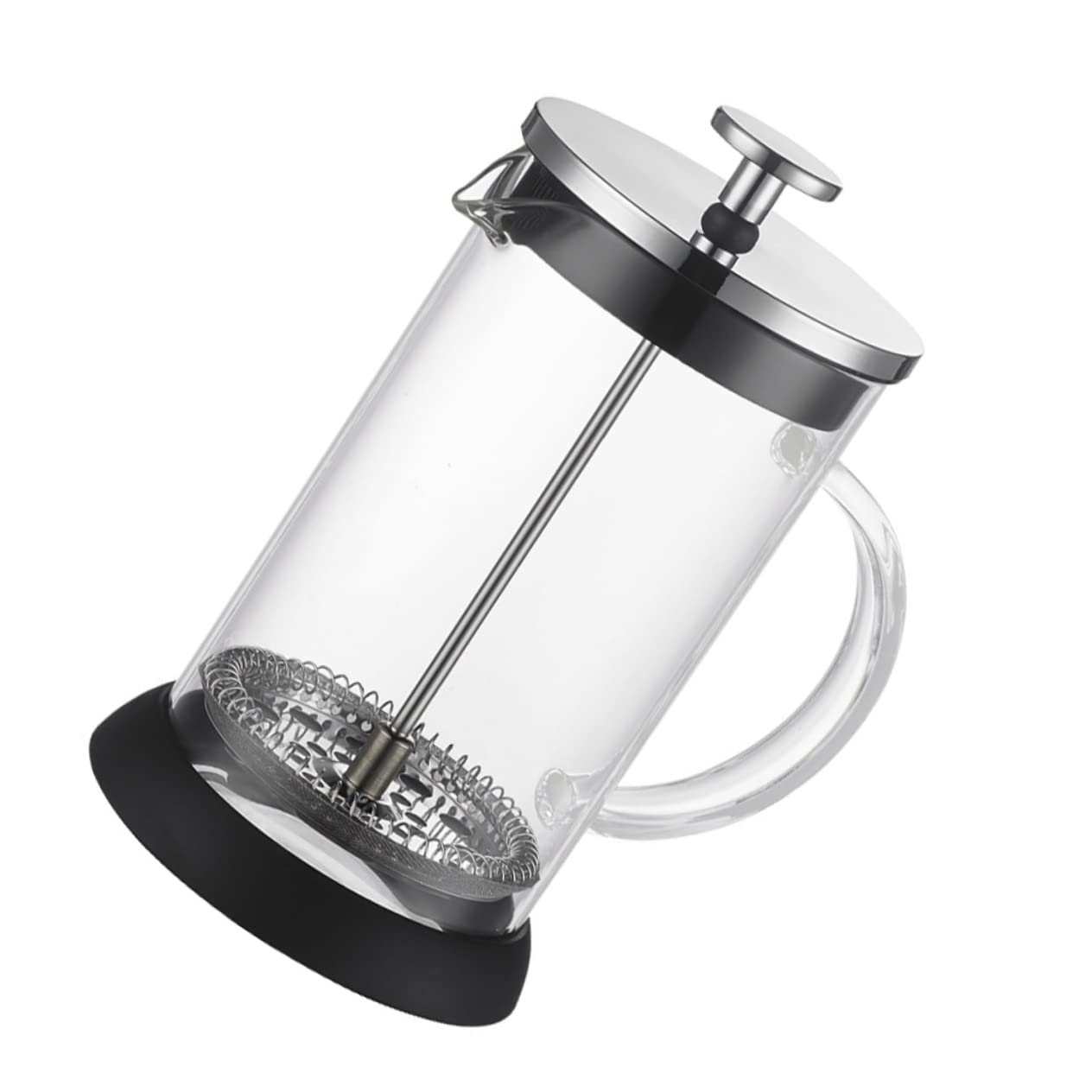 OUNONA 1Pc Stainless Press with Infuser Multi Function Tea Kettle Filter Teapot for Home Brewing Elegant Black Design Easy to Clean Tea Coffee Lovers