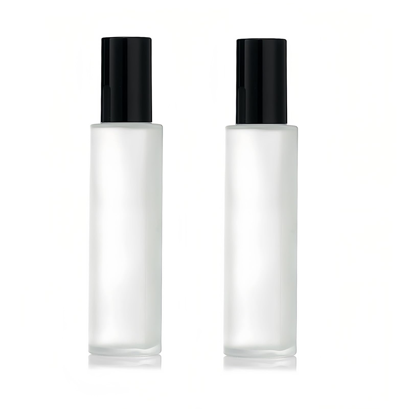 2 Pcs 100ml 3.3oz Classic Frosted Glass Travel Bottles for Toiletries Leakproof Pump Bottles Soap Dispenser Cosmetic Bottles Containers Vial Jar with