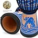 MUINS Djembe drum,8'' x 16'' African Hand Drum Carved Mahogany African Drums with Goatskin Drumhead for Kids and Adults Beginners (Blue Elephant, 8 Inch)