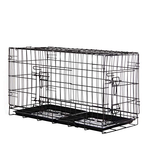 Zelsius Diertransportbox | draadkooi voor kleine tot grote honden en katten | S - XXL | met 2 deuren | inklapbaar