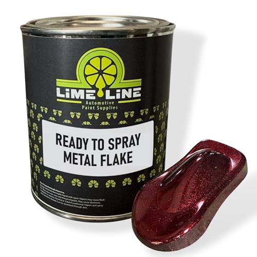 LiME LiNE Red Metal Flake Automotive Basecoat- No Reducer Needed, Ready to Spray (1 Gallon)