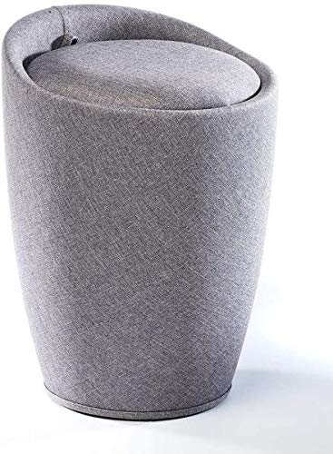 Rattano Panier à linge de salle de bain - Gris clair - Housse en tissu - Assise rembourrée - 36 x 36 x 50 cm Cover