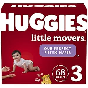 Baby Diapers Size 3 (16-28 lbs), 68 Ct, Huggies Little Movers