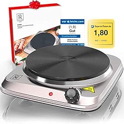 Lavaplatos Electrico Portatil Premium Cocina Electrica Portátil 1500W Hornillo Electrico Cocina Portatil De Acero Inoxidable Y Cable Largo De 140 Cm - Sólida Mini Portatil Electrodomesticos Cocina Camping, Despacho Viajes Y Casa