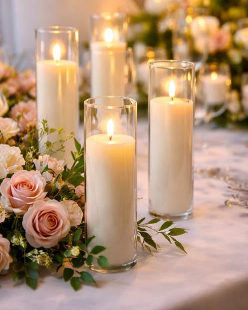 Thick LED Flameless Pillar Candle in Acrylic Glass Cylinder Medium-image-32