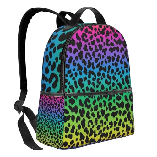 Casual Rucksack Big Capacity, Padded Straps Anti Theft Colorful Leopard Cheetah Print Art Bookbag for Travel Camping2