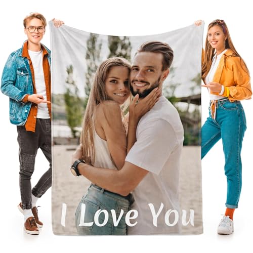 inkArts Custom Blankets with Photo Personalized Blanket Using My Own Photo Customized Blankets with Picture Personalized Gifts for Women Men Baby Child