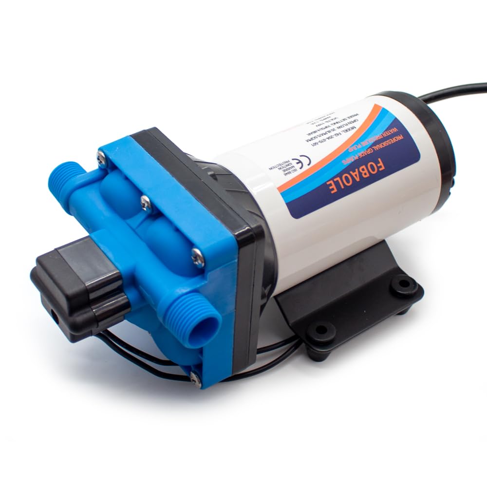 Mikromembranpumpe, elektrische Booster Hochdruck Selbstansaugende Wasserpumpe für Yacht Boot Marine RV Wohnwagen 11,3L/MIN (12V)