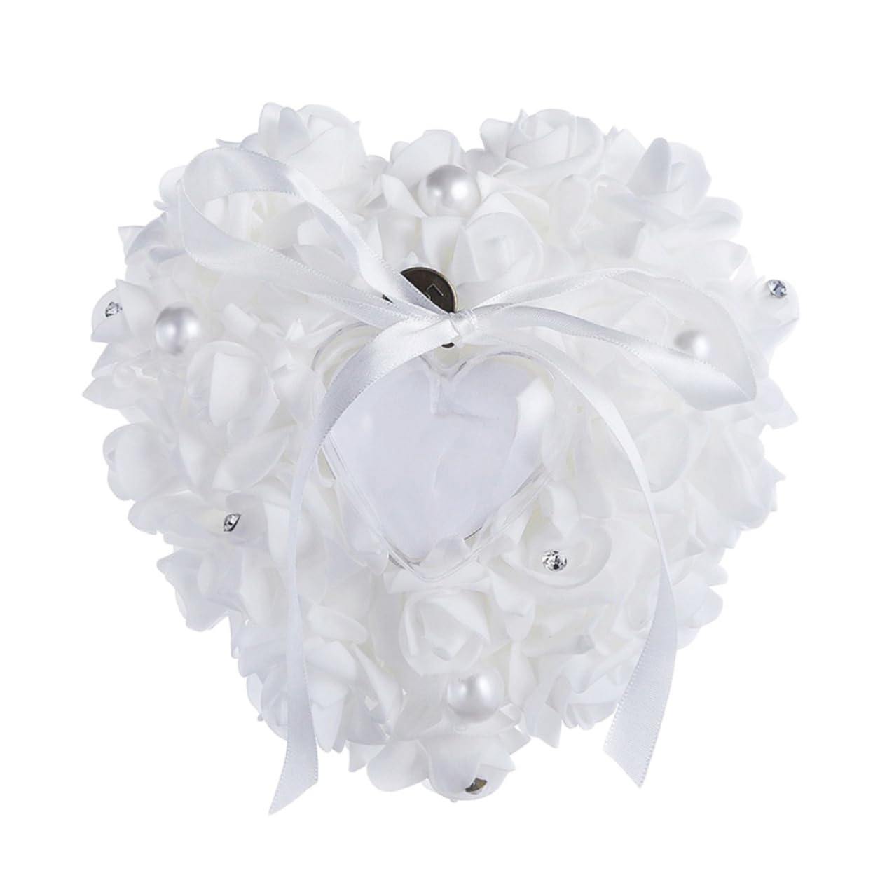 OFFSCH Shape Wedding Box Elegant Rose Flowers Valentine's Day Cushion for Bridal Ceremony Wedding Decor and Engagement Events