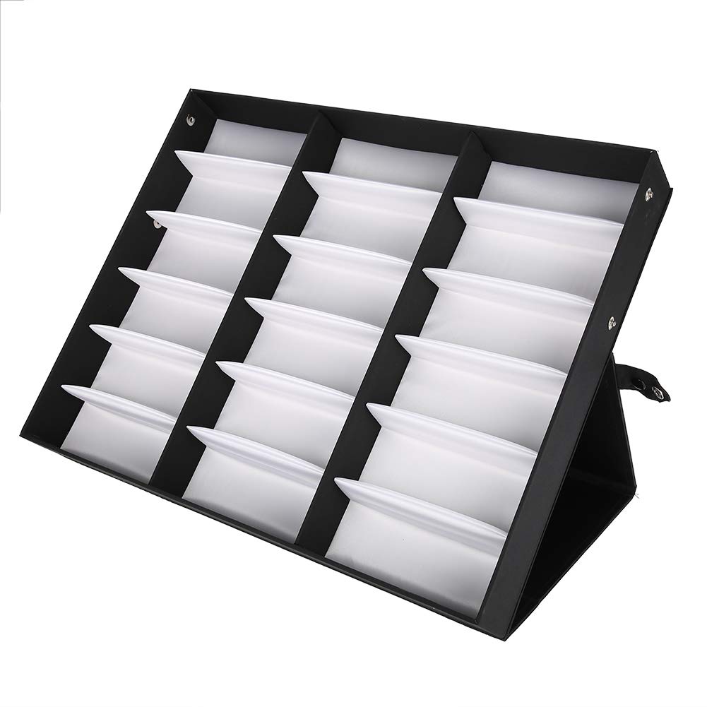 Ejoyous Brillenständer für 18 Paare Brillen, Brillenbox Sonnenbrillen Ständer Glasses Schmuck Display Box Brillendisplay Brillenorganizer Brillenaufbewahrung/Präsentation 47.5 x 37.5 x 6 cm
