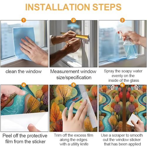 Image of Fairytale Castle Village Window Film 17.32x39.37in Cling