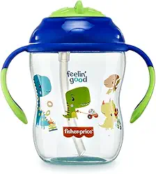 Copo de Treinamento com Canudo First Moments Blueberry Smoothie 270 ml Azul Fisher Price - BB1016