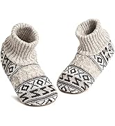 MaaMgic Mens Fuzzy Warm Slipper Socks Non Slip Skid Winter Cozy Knit Fleece Lining Indoor Socks w...