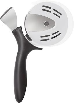 Professional Pizza Cutter & Crust Cutter 2 in 1, Steel 4" Pizza Wheel Cutter and Pizza Crust Knife, Stainless Steel Blade with Protective Cover