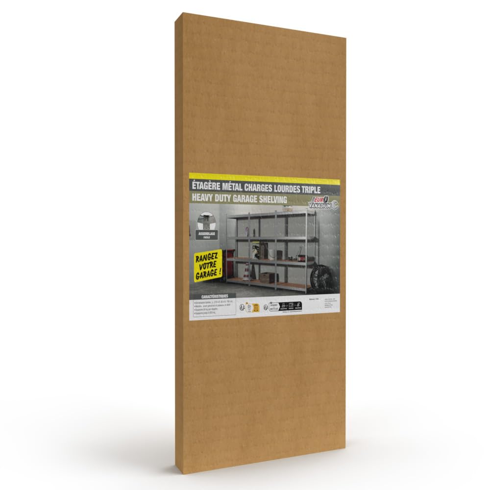 Triple Estanterías de almacenamiento Cargas Pesadas - 210 x 150 cm - 960 kg - Estanterías de garaje modulables, 4 Niveles, 12 Estantes