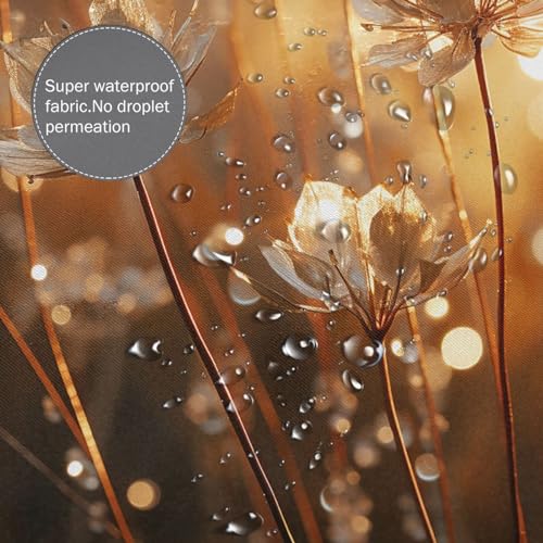 Rideau de douche 183 x 183 anti-éclaboussures en microfibre lavable marron - 6