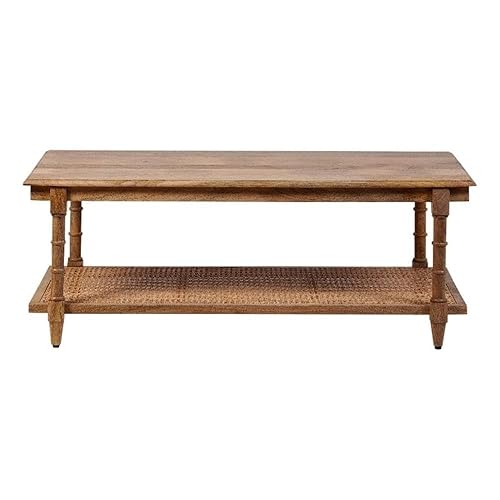 Carolina Classic Chesterfield Wood & Cane Coffee Table in Brown