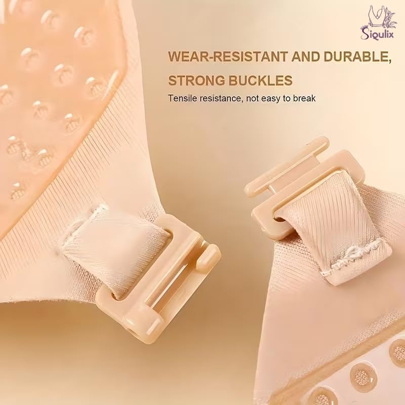SIQULIX Women's & Girls Nipple Cover Strapless Bra 2 pcs Instant Breast Lift Sticky Bra Backless Invisible Push up Self Adhesive Bra Reusable Silicone Breast Lift Up Wire. Beige (Round Beige). 1