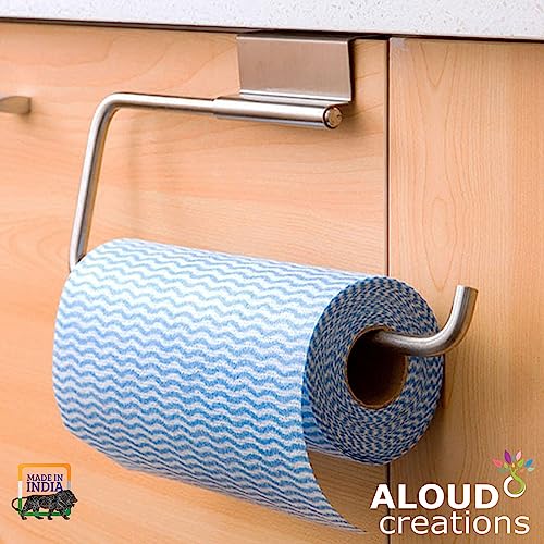 Image of ALOUD CREATIONS Non Woven Reusable Kitchen Towel Roll - Pack of 2 (80 Pulls Per Roll, 160 Sheets) | Highly Absorbent Multipurpose Washable Tissue Rolls For Wipes, Spills and Cleaning Kitchen Slabs
