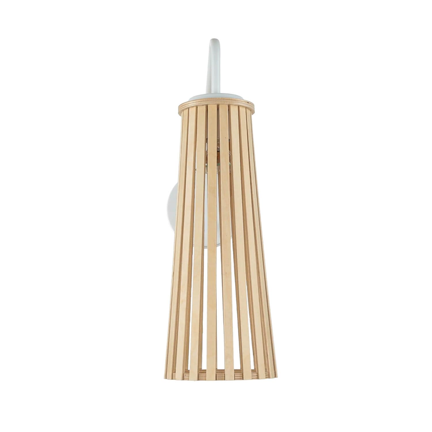 Licht-Erlebnisse Wandleuchte Holz Metall Natur Weiß Wohnzimmer Esszimmer T:27 cm GU10 dekorativ stylisch Skandinavische Wandlampe Schlafzimmer DOVER