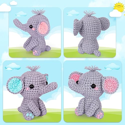 Image of Crochet Kit for Beginner, Upgraded Easy Yarn Crochet Starter Kit w Step-by-Step Video Tutorials, Beginner Crochet Kit for Adults & Kids, Men & Women, Complete Kit Included, 3Pack Whale Family