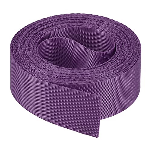 Image of MECCANIXITY Flat Nylon Webbing Strap 1 Inch 4 Yards Purple for Backpack, Cargo Strap, Luggage-rack