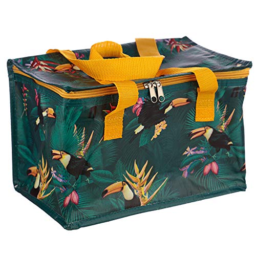 Puckator Woven Picnic Cool Bag with Toucan Party Design, Insulated Camping Bag, Beach Accessories for Women Men Family - Image 2