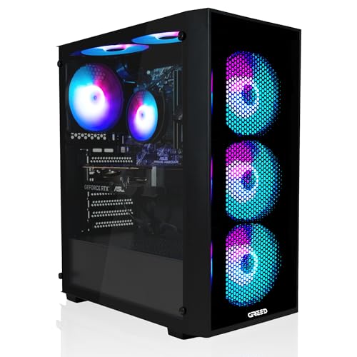 Greed® MK2 - High End Gaming PC - AMD Ryzen 7 5700X & Nvidia Geforce RTX 5060 - Ultra Schneller RGB Computer + 4K Raytracing Rechner mit 4,6 GHZ - 32 GB DDR4 RAM - 1TB SSD - WLAN + W11 Pro