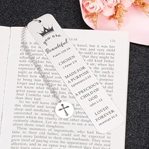 Stocking Stuffers for Teens & Girls - Baptism & Confirmation Gifts - Bookmark for Women, Girls & Kids - First Communion & Graduation Gift Stocking Stuffers for Teens Girls Baptism Confirmation Gifts Bookmark for Women Girls Kids First Communion Graduation Gift
