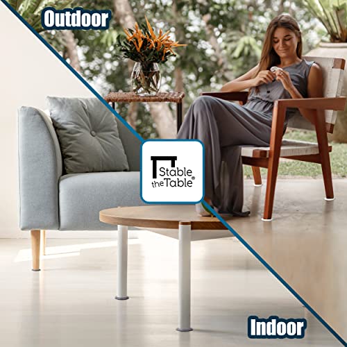 Stable The Table-6 Pack, White Round/Multi-Use Furniture Pads/Furniture Leveler/Non Slip Furniture Pads/Floor Protector/Use With Tables, Sofas, Loveseats/Made In Usa #TOP6