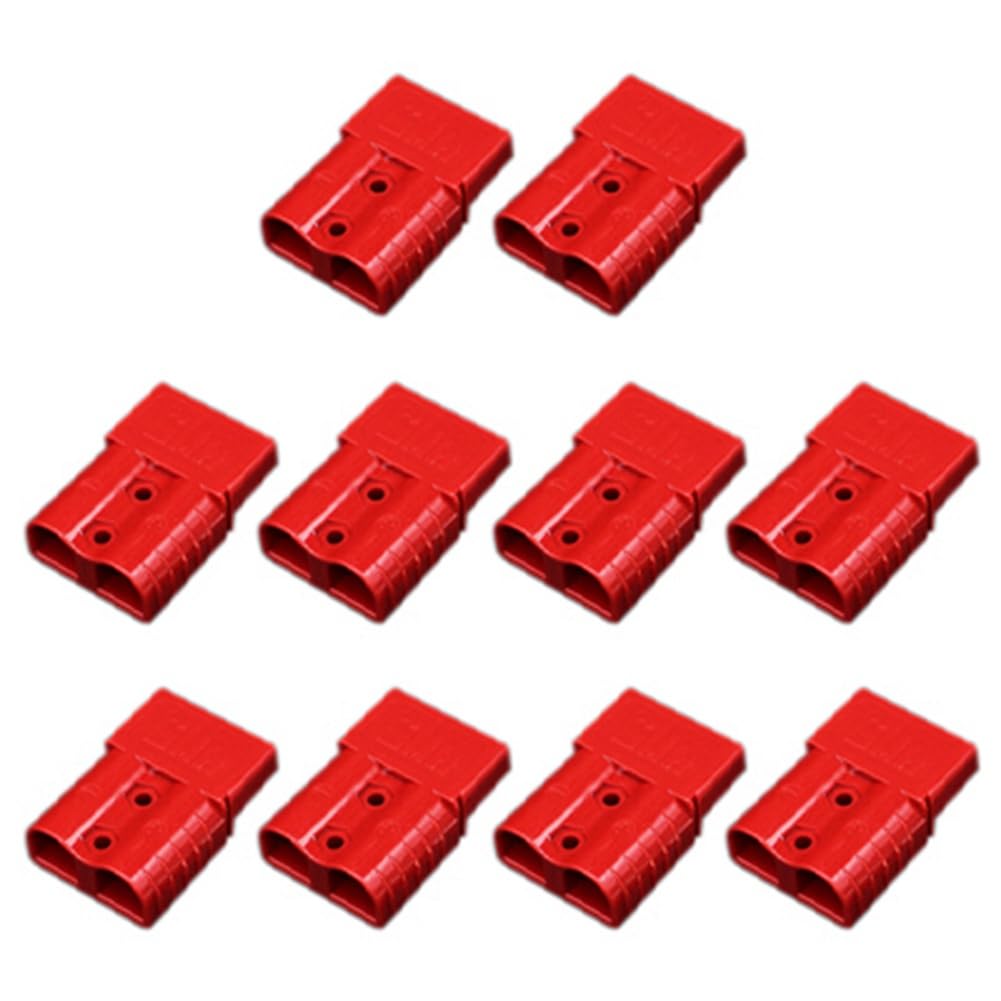 Ranjover Men's Red 10Pcs Style Plug Connector 120A With Handle Forklift Battery Charging Quick Connectors Kit Easy Install