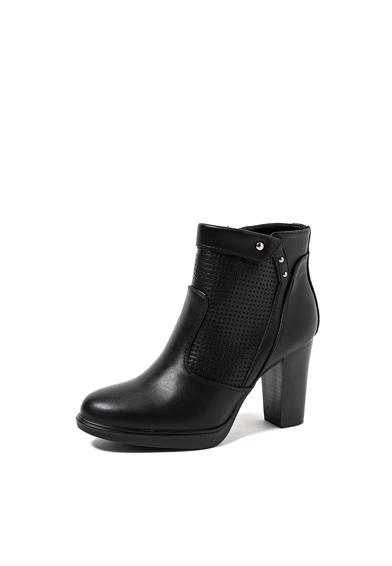 QUEEN HELENA Tronchetti Traforati Stivaletti a Punta con Tacco Casual Donna X30-114