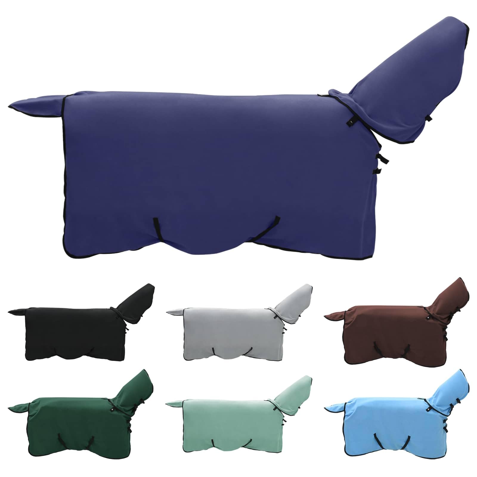 vidaXL Coperta per cavalli blu navy, in poliestere, moderna, coperta equestre, copertura rimovibile, mantello caldo, funzionale, elegante accessorio per esterni