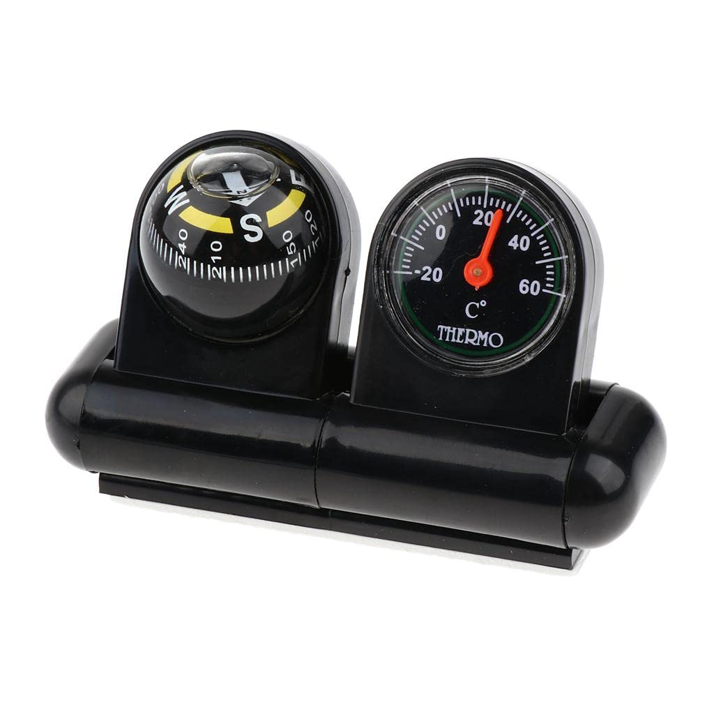 CALANDIS® Car Vehicle 2-in-1 Removable Guide Directional Ball Compass Thermometer