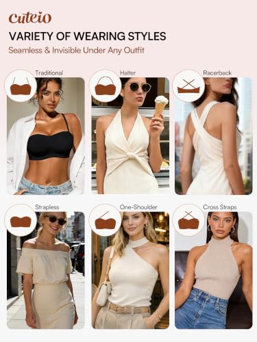 Image of Strapless Jelly Bras for Women - S-XL Seamless Padded Bandeau Bra