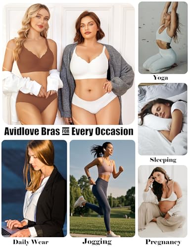 Image of Avidlove Bras for Women No Underwire Seamless Bra Comfortble Bralette Full Coverage Everyday Bras