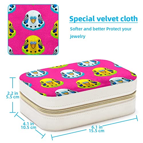 Boîte à bijoux Melopsittacus portable de voyage rose compacte pour bagues et colliers - 5